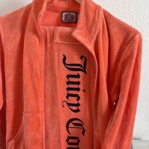 Juicy Couture  orange track suit top Med Bottoms are Petite